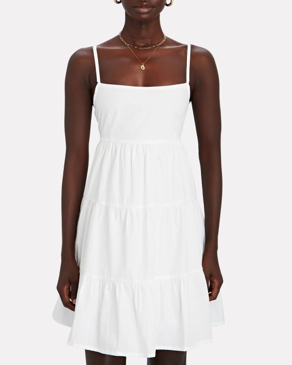Octavia Cotton Tie-Back Mini Dress