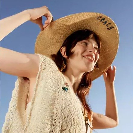 X Observed By Us Embroidered Straw Hat