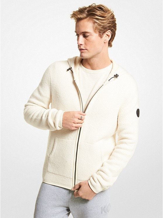 Brushed Cotton Blend Zip-Up Hoodie
