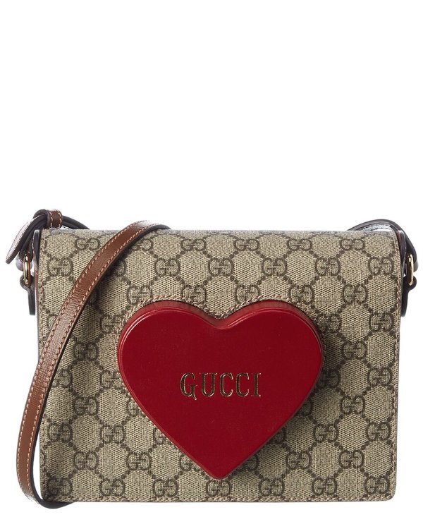 Valentine's Day Mini GG Supreme Canvas & Leather Shoulder Bag