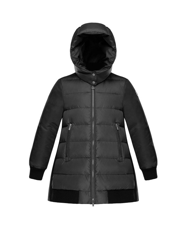 Blois Quilted Coat w/ Contrast Back, Charcoal, Size 8-14Blois Quilted Coat w/ Contrast Back, Charcoal, Size 4-6