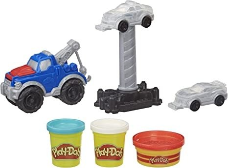-Doh Wheels Tow Truck Toy for Kids 3 Years and Up with 3 Non-Toxic Colors