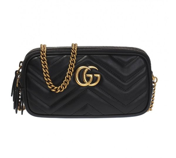 Ladies GG Marmont Mini Chain Bag in Black