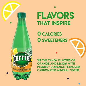 Perrier L'Orange Flavored Carbonated Mineral Water, 16.9 fl oz. (Pack of 24)