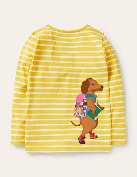 Front & Back T-shirt - Yellow/ Ivory Animals | Boden US