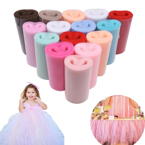 US $1.6 13% OFF|Tulle Roll 15cm 25Yards Roll Fabric Spool Tutu Party Baby Shower Birthday Gift Wrap Wedding Decoration Christmas Event Supplies|Party DIY Decorations| | - AliExpress