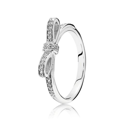PandoraSparkling Bow Ring in Sterling Silver | PANDORA Jewelry US