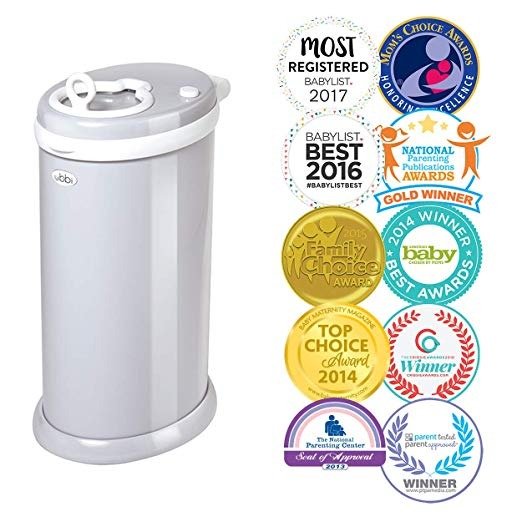 Money Saving, No Special Bag Required, Steel Odor Locking Diaper Pail, Gray