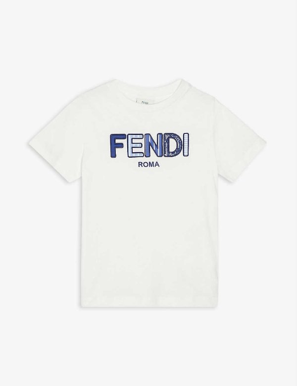 Logo-embroidered cotton T-shirt 4-14 years