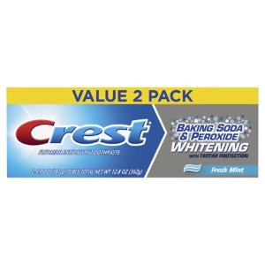 Crest Baking Soda & Peroxide Whitening with Tartar Protection Toothpaste, Fresh Mint, 6.4 oz., Pack of 2