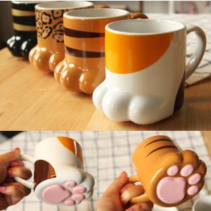 日本亚马逊官网 卡通猫爪杯 超萌肉球 陶瓷咖啡杯 马克杯 热卖