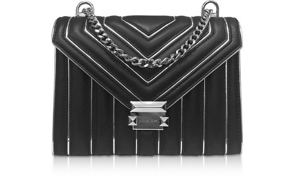 Black & Silver Whitney Large Quilted leather Shoulder Bag
