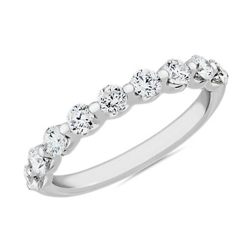 Floating Diamond Wedding Ring in 14k White Gold (3/4 ct. tw.) | Blue Nile
