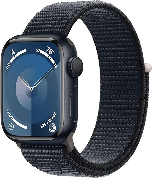 Watch Series 9 [GPS 41mm] Smartwatch with Midnight Aluminum Case with Midnight Sport Loop One Size. Fitness Tracker, ECG Apps, Always-On Retina Display, Carbon Neutral