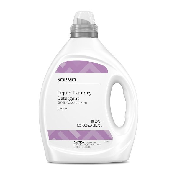 Solimo Concentrated Liquid Laundry Detergent, Lavender, 110 Loads, 82.5 Fl Oz