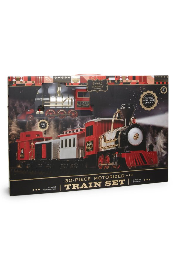 30-Piece Motorized Toy Train Set