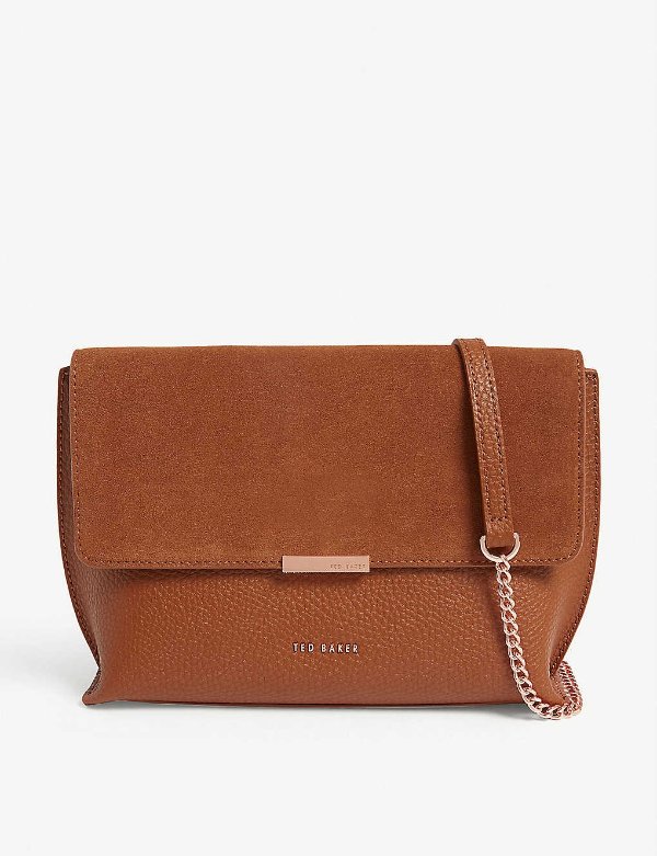 Lisa suede and leather cross-body bag
