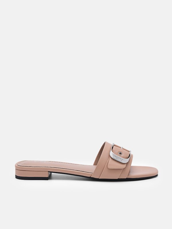 Helix Buckle Sandals - Taupe