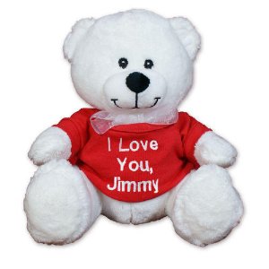 Embroidered Any Message Teddy Bear - 8" + $5 ship @ 800Bear