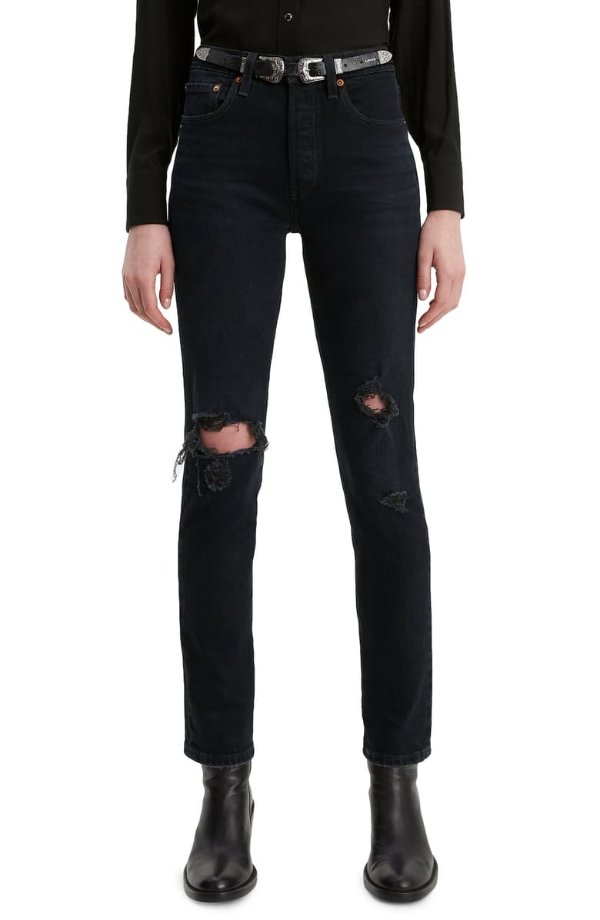 501® Ripped High Waist Ankle Skinny Jeans