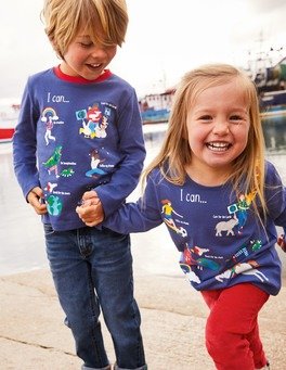 Fun Facts T-shirt - Starboard Blue When I Grow Up | Boden US