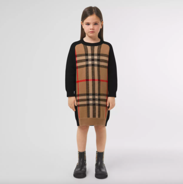 Little Girl's & Girl's Dianne Archival Vintage Check Wool-Cashmere Sweater Dress