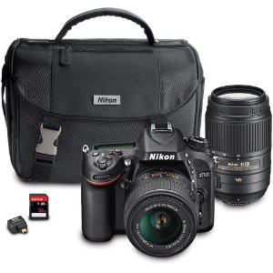 超值+免费大礼！Nikon D7100 DSLR 单反相机双镜头WIFI套装(18-55mm+55-300mm VR)