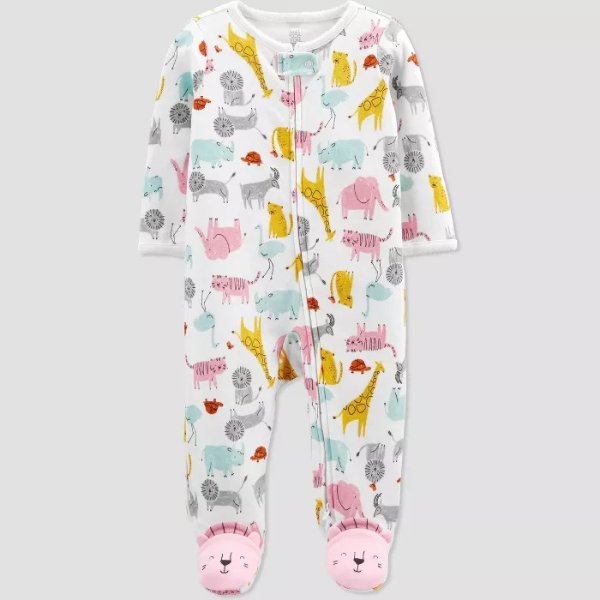Baby Girls' Safari Interlock Footed Pajama - Just One You® made by carter's