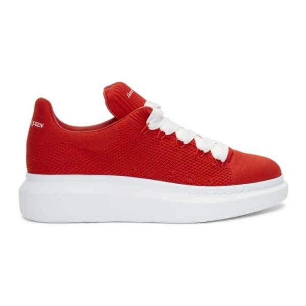 - Red Knit Oversized Sneakers