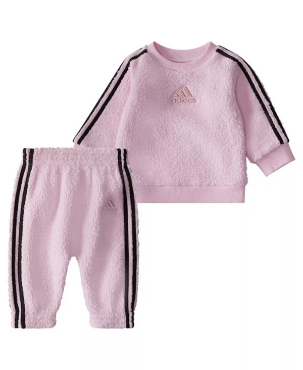Baby Girls Cozy Long Sleeve Top and Pants, 2 Piece Set