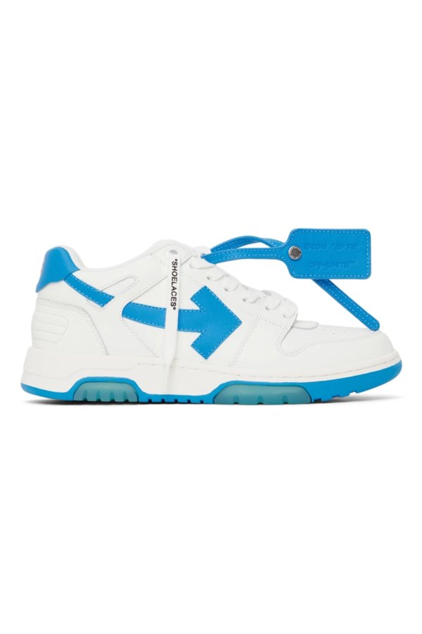 White & Blue 'Out Of Office' Sneakers