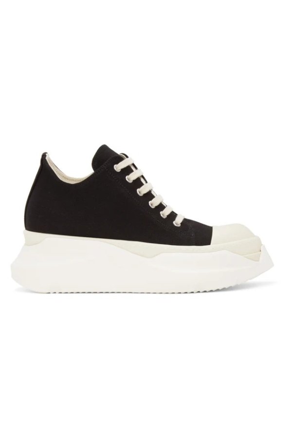 Black Canvas Abstract Low Sneakers