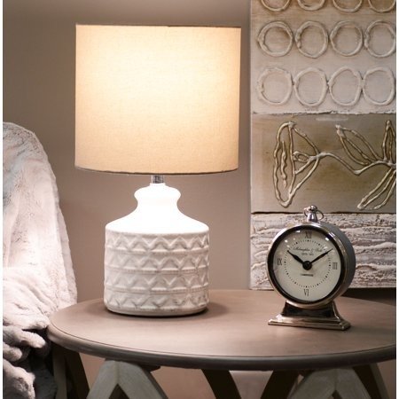 Better Homes and Gardens Diamond Weave Table Lamp - Distressed White - BULB INCLUDED