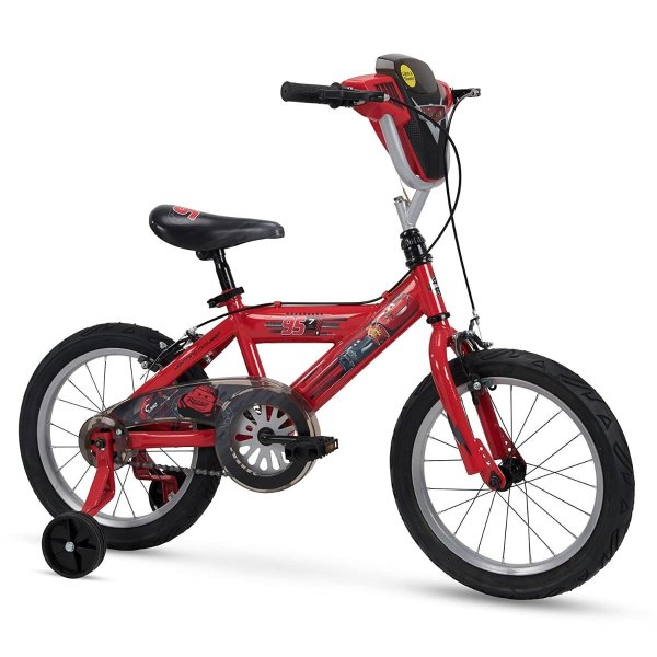 Disney Cars 16" Kid's Bike with Training Wheels, Quick Assembly, Red