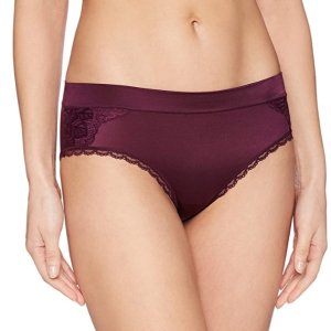 Arabella Women's Supersoft Brushed Microfiber Hipster with Lace