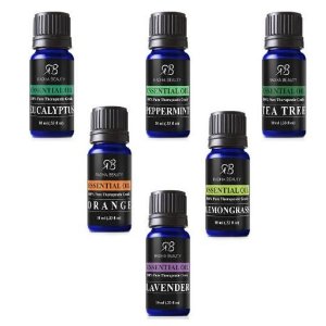 Aromatherapy Top 6 Essential Oils 100% Pure & Therapeutic grade - Basic Sampler Gift Set & Premium Kit - 6/10 Ml (Lavender, Tea Tree, Eucalyptus, Lemongrass, Orange, Peppermint)