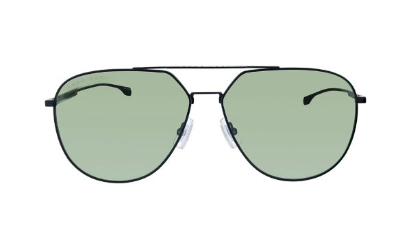 BOSS 0994 /F/S Matte Black Metal Aviator Sunglasses Green Lens