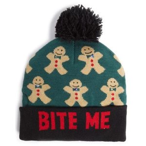 'Bite Me' LED节日针织帽