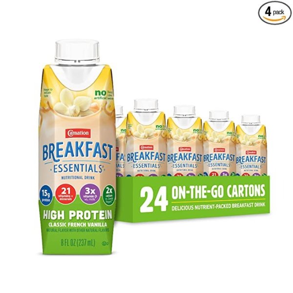 高蛋白法式香草口味即饮早餐奶 8oz 24罐