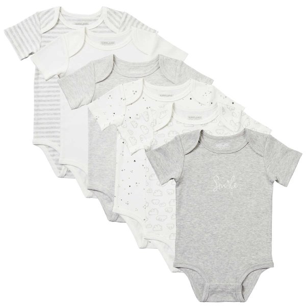 Signature Infant 6-pack Cotton Bodysuit, Gray