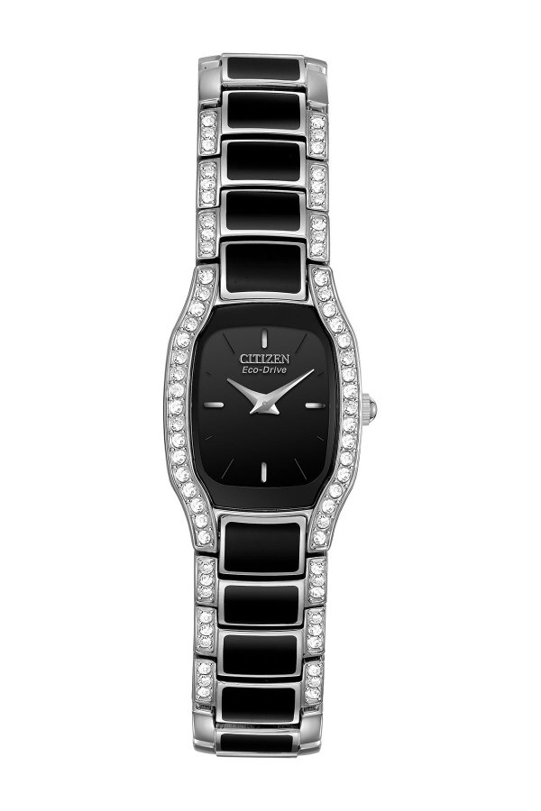 Silhouette Eco-Drive Black Two-Tone Watch, 20x18mm