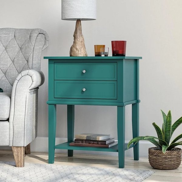 dmitry 2 drawer end table beachcrest home