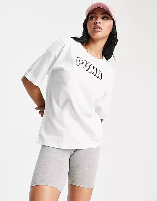 marble bubble font t-shirt in pink and white - exclusive to ASOS