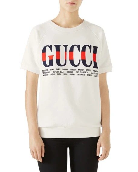 Short-Sleeve Gucci City Sweatshirt