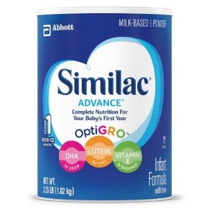 Similac Advance Infant Formula with Iron, Powder, One Month Supply (3 Packs of 36 Ounces)