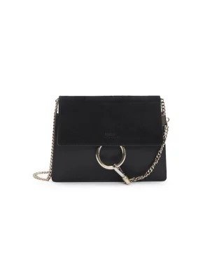 - Mini Faye Leather & Suede Shoulder Bag