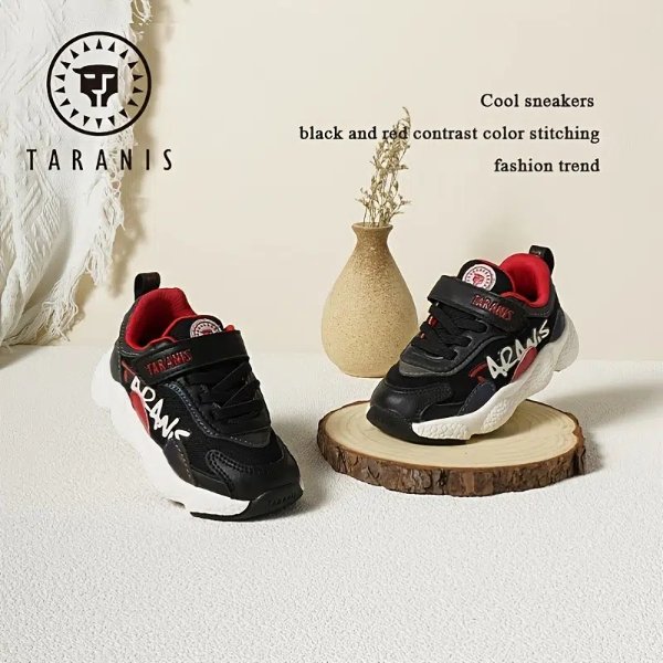 Taranis Black And Red Contrast Color Sneakers Autumn | Shop Now For Limited-time Deals | Temu
