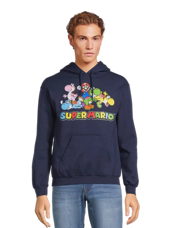 Men’s and Big Men’s Super Mario Graphic Hoodie Sweatshirt, Sizes S-3XL