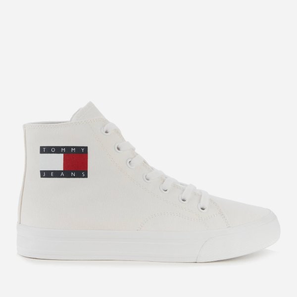 Women's Mid Cup Canvas Hi-Top Trainers - White
