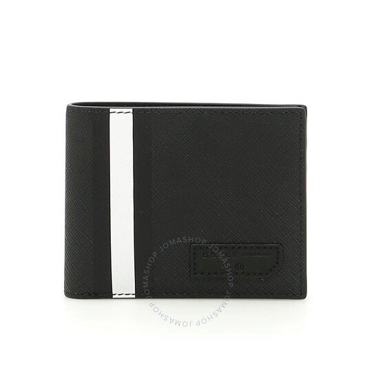 Synthetic Black Bevye Stripe Bifold Wallet